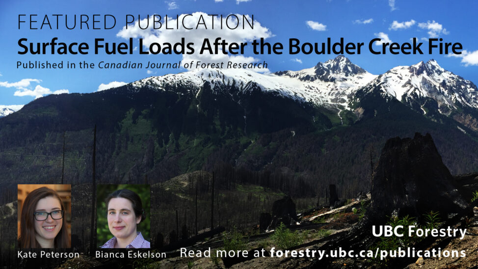Featured Publication - Bianca Eskelson - Surface Fuel Loads after Boulder Creek Fire
